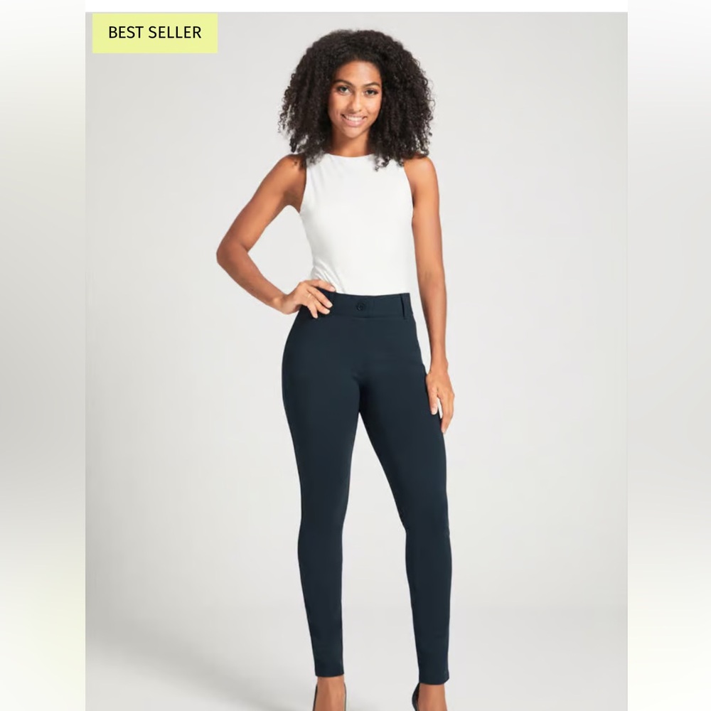 Betabrand Navy Blue Skinny-Leg Classic Dress Pant Yoga Pants Size Medium